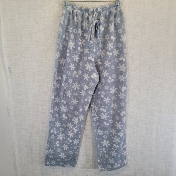 Vintage Disney 2pc Pajama Set Women's Small Gray Mickey Minnie Snowflake - Picture 3 of 10